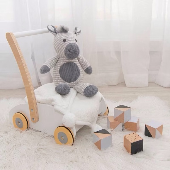 LIVING TEXTILES ZAC ZEBRA Knitted Toy Rattle | Baby Gift | Newborn Keepsake - Picture 4 of 9